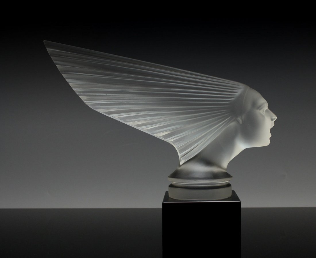 Bohemia/France Glass Car Mascot EDIT: Bohemian Art Deco Spirit Of The Wind "Victoire",handmade by bohemian craftsmen art deco frosted glass. This is hand made piece from Bohemia , ORIGINAL Antique molds that was used back in 1930’ Origi