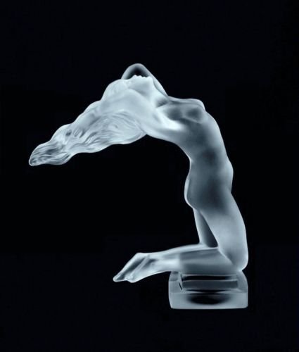 France Art Deco Bohemian Art Glass Car Mascot: French/Bohemian Art Deco Glass Car Mascot Hood Ornament\\\"\"Product from the ORIGINAL Antique molds that was used back in 1930’This Art Deco Statue was originally made by Lalique,this piece was mad