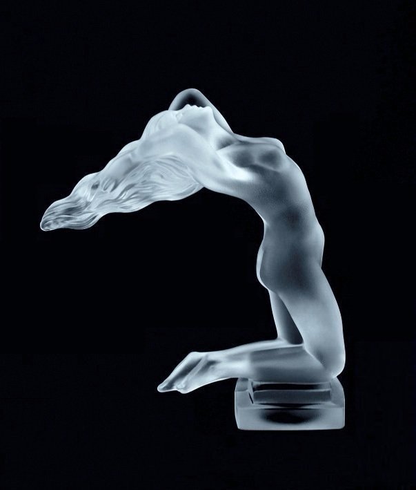 French Art Deco Bohemian Glass Car Mascot Hood Ornament (1 of 5)