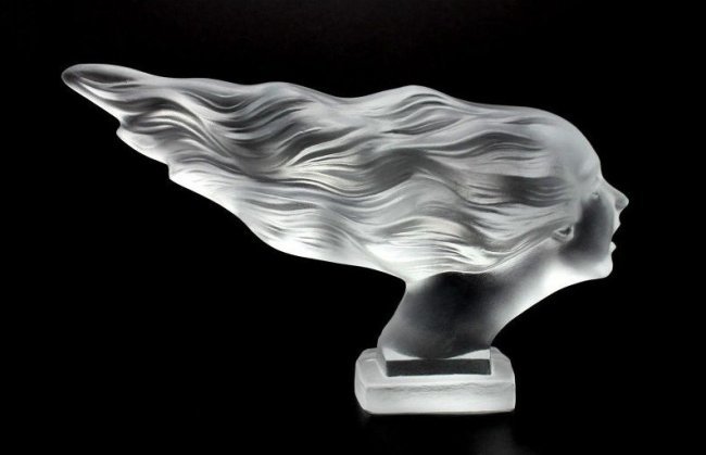 French Art Deco Bohemian Glass Car Mascot Ca. 1930 (1 of 5)