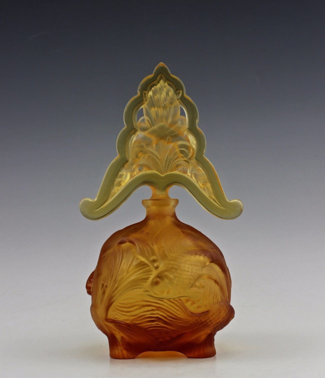 Fabulous Vintage Bohemian Art Deco Glass Perfume Bottle (1 of 5)