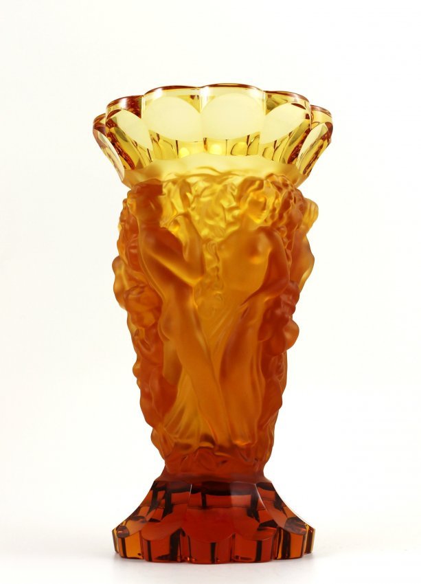 Art Deco Glass Large Vase after LALIQUE  Model Ca.1930 (1 of 5)