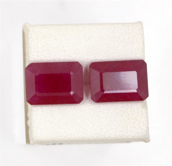 13.03ct Ruby Match Pair Emerald Cut