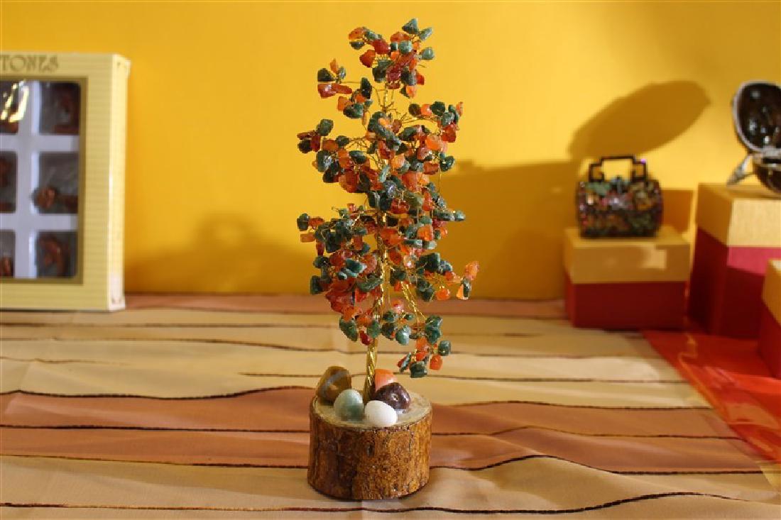 Mixed Natural Stones Chips Tree (Amethyst, Clear Qtz,: Mixed Natural Stones Chips Tree (Amethyst, Clear Qtz, Rose Qtz, Mixed Chips, Green (Aventurine, Carnelian) Gift Item #IGVR1267