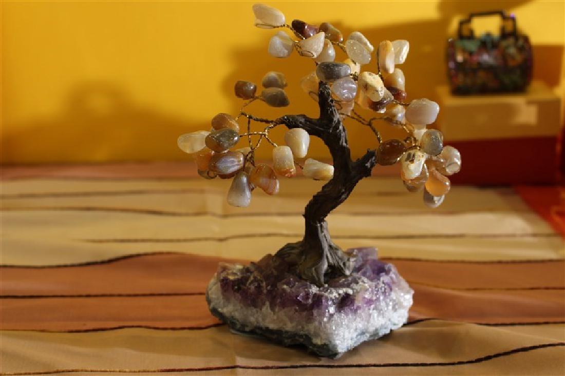 Mixed Natural Stones Chips Tree (Amethyst, Clear Qtz,: Mixed Natural Stones Chips Tree (Amethyst, Clear Qtz, Rose Qtz, Mixed Chips, Green Aventurine, Carnelian) Gift Item #IGVR1259