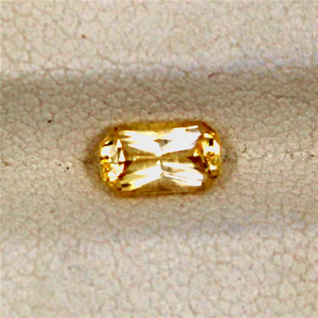 0.77ct Yellow Sapphire Emerald Cut: 0.77ct Yellow Sapphire Emerald Cut 6.5 x 3.8 x 3 #YS-276