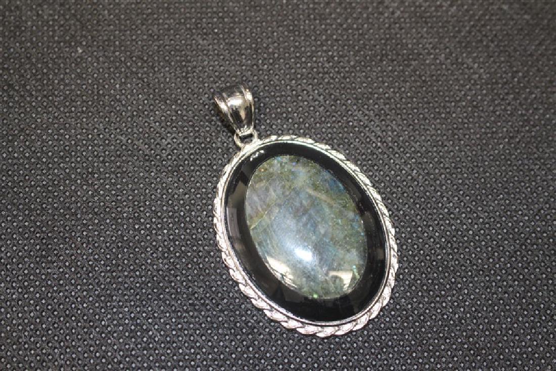 33X50 M.M. Hand-Polished 2 Stones Classic Oval: 33X50 M.M. Hand-Polished 2 Stones Classic Oval Labradorite/Blackstone #IGVR1206