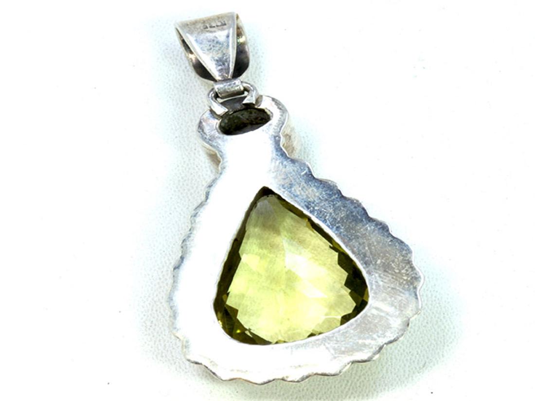 Sterling Silver .925 Lemon Quartz w/ Mystic Topaz: Sterling Silver .925 Lemon Quartz w/ Mystic Topaz Pendant 19.43gram #SL069