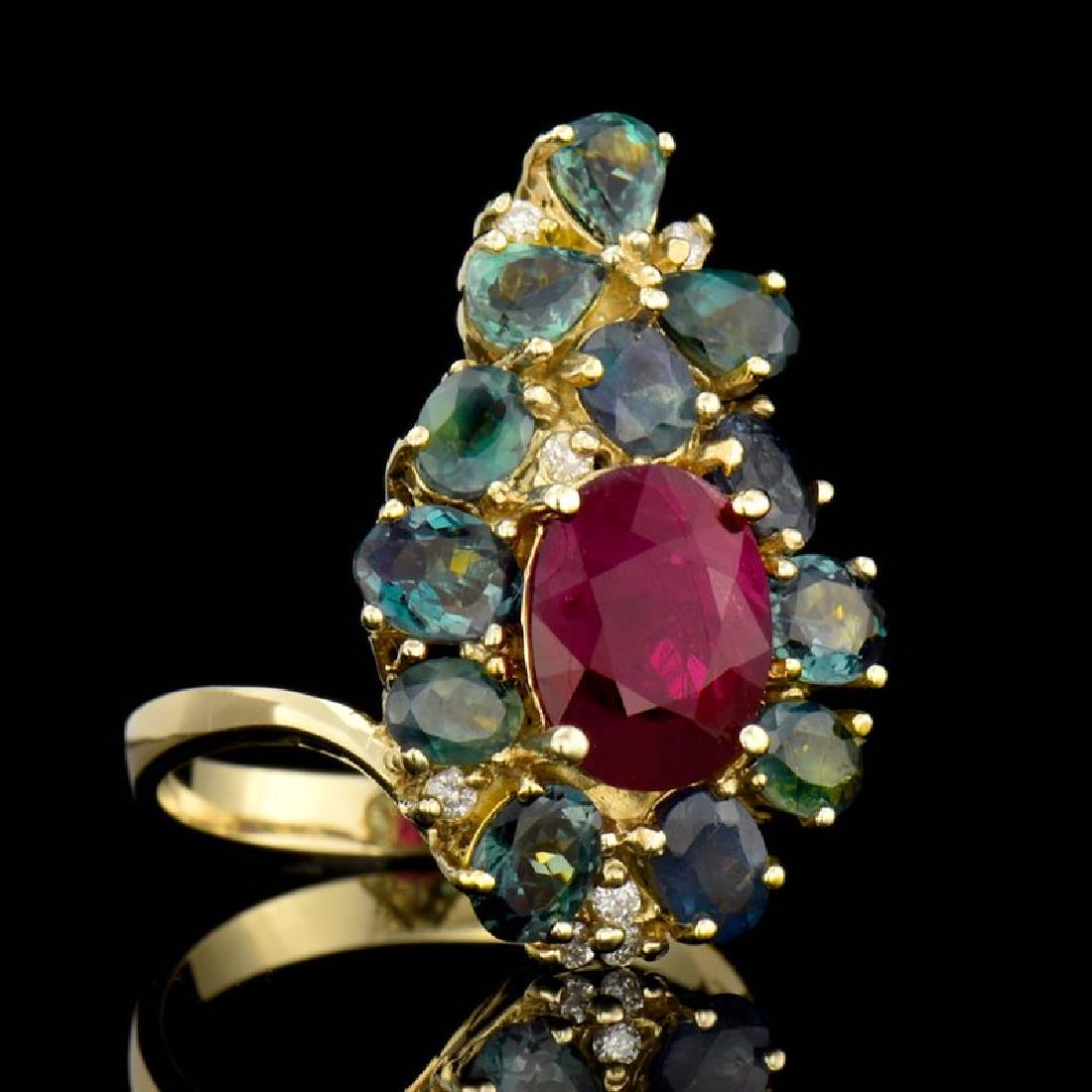 3.22ct Oval Alexandrite / 2.75ct Oval Ruby 14K Yellow: 14K Y/G RING :5.67GRAM / RUBY OVAL :2.75CT / ALEXANDRIT OVAL :3.22CT /#GVR1470