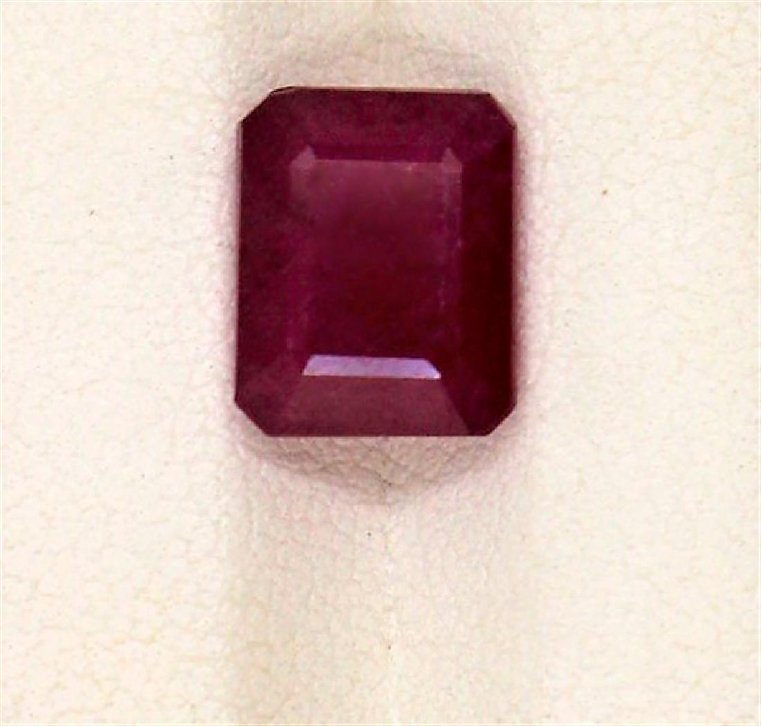 5.22ct Ruby Emerald Cut: 5.22ct Ruby Emerald Cut 10 x 8.1 x 5.8Treated or enhanced #R-515