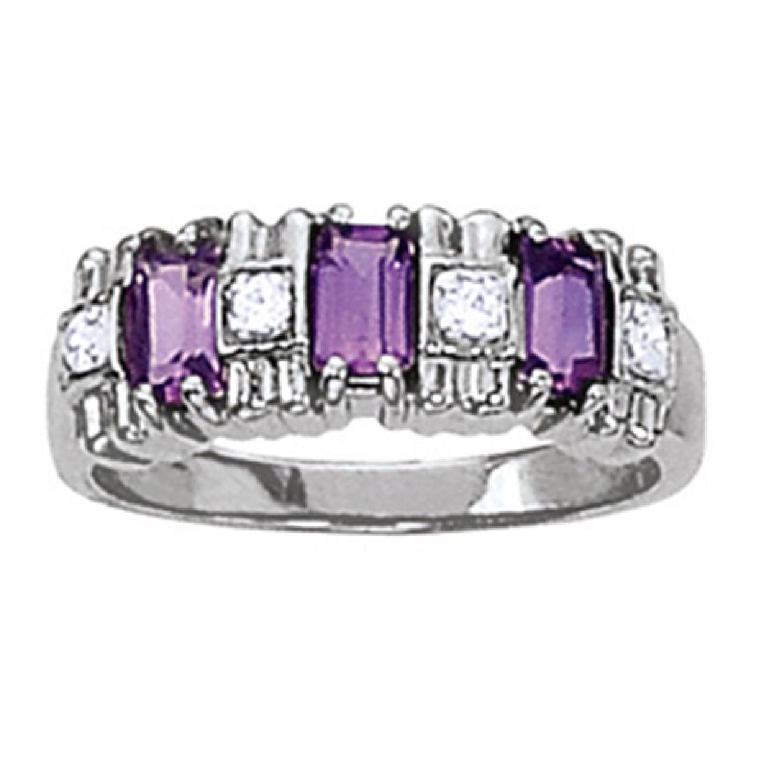 0.9ct Brazilian Alexandrite 14K White Gold Ring 4.83gm: 0.9ct Brazilian Alexandrite 14K White Gold Ring 4.83gm Diamond - 1/15 ct tw Diamond Quality - G-H Color VS/SI Clarity All Weights and Measurements are Approximate #82133