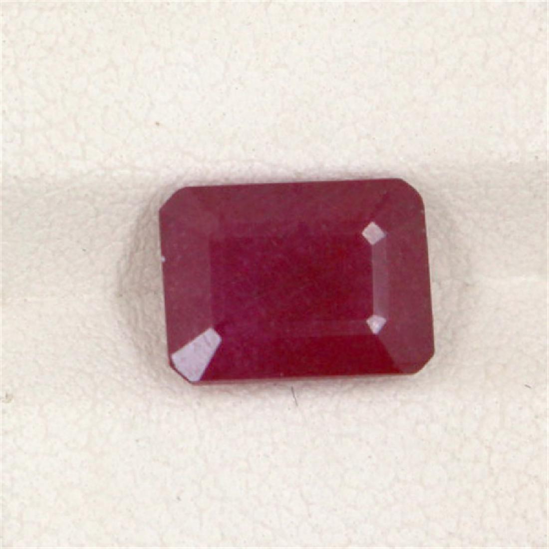 5.36ct Ruby Emerald Cut: 5.36ct Ruby Emerald Cut 10.5 x 7.8 x 5.8 Treated or enhanced #R-518