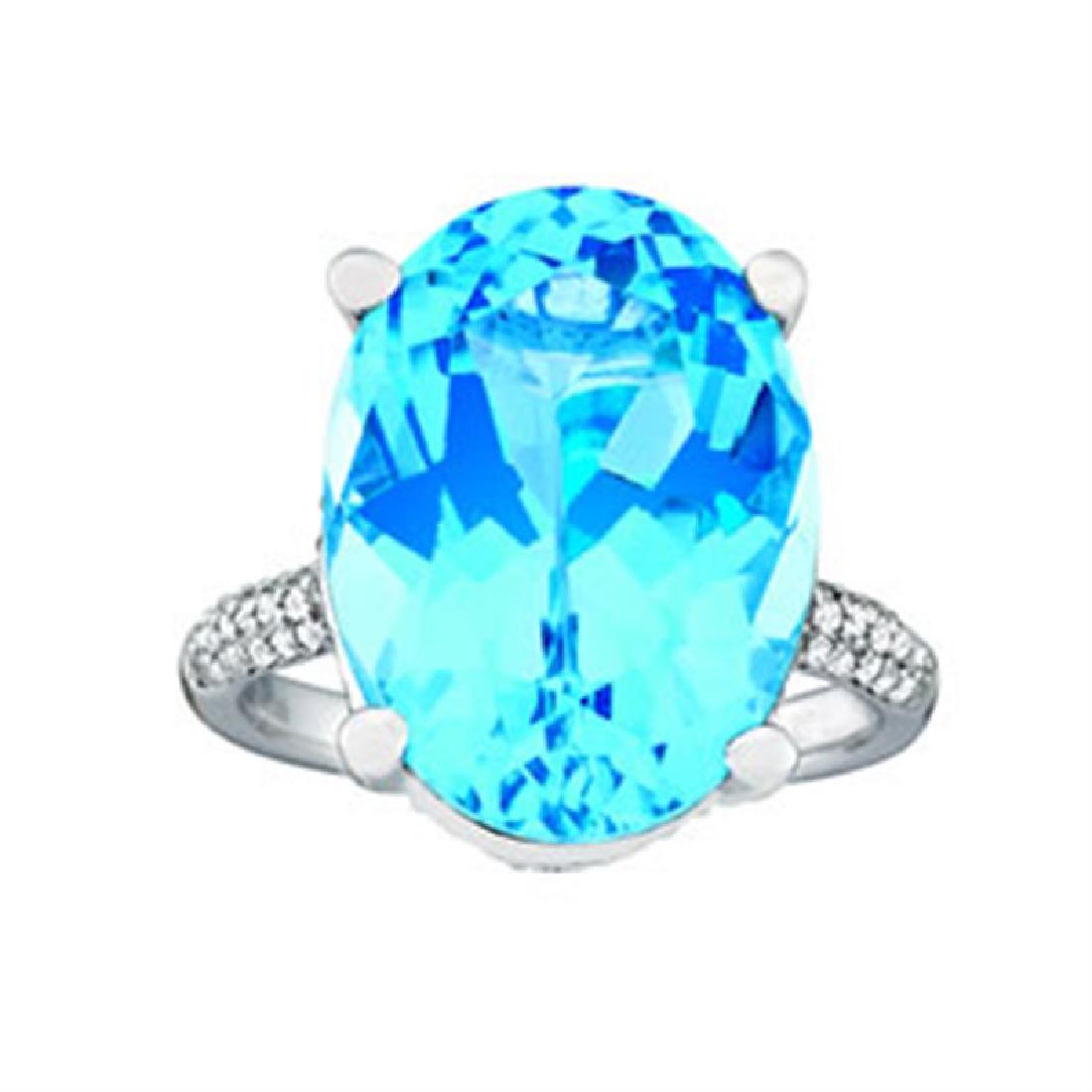 1ct Paraiba Tourmaline 14K White Gold Ring 5.48gm: 1ct Paraiba Tourmaline 14K White Gold Ring 5.48gm Diamond - 1/2 ct tw Diamond Quality - G-H Color VS/SI Clarity All Weights and Measurements are Approximate #84616