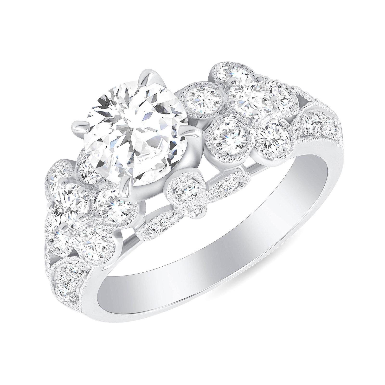 1.79ct Solitaire diamond ring: 18k White Gold 5.8gm / Diamond 1.79ct / #LDia63