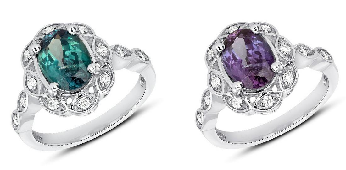 GIA 2.20CT NATURAL ALEXANDRITE 14K WHITE GOLD RING: 14K WHITE GOLD NATURAL ALEXANDRITE RING:4.30GRAM /NATURAL ALEXANDRITE: 2.20CT/ DIAMOND :0.15CT/ GIA # 1166665472/#GVR1251 **Ardently crafted in 14k white gold, this magnificent 2.20ct oval shape Natur