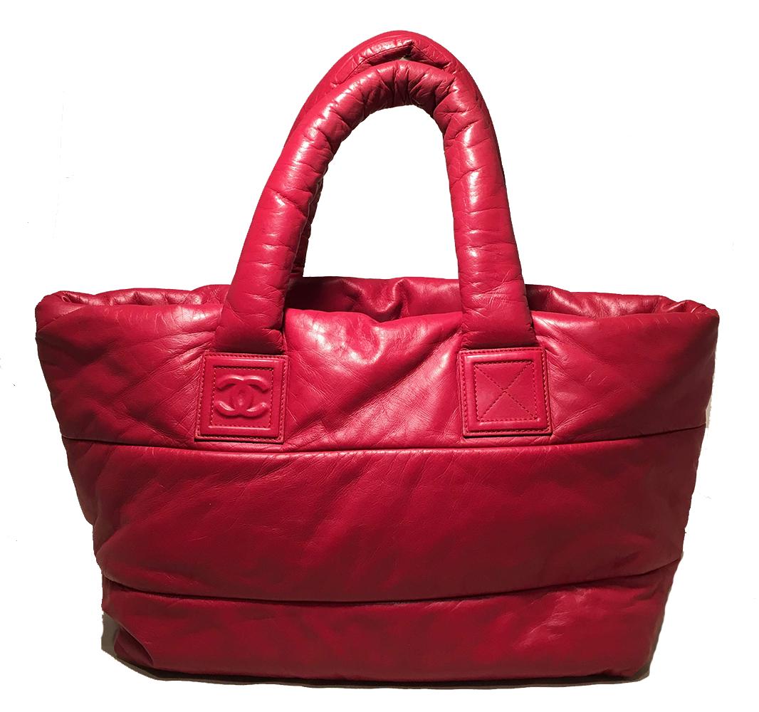 chanel red tote bag
