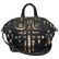 Givenchy Black Nylon and Leather Silver Studded Medium