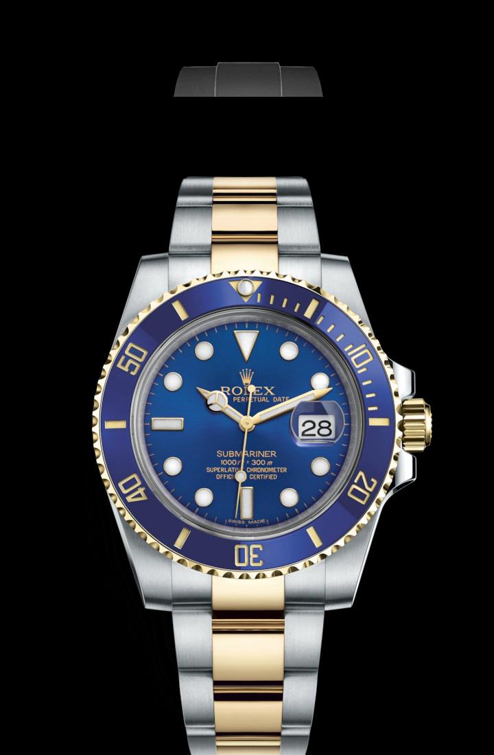 Rolex Submariner SS/YG Model #116613LB: Rolex Submariner SS/YG Model #116613LB Bracelet : oyster Dial : Blue #J641