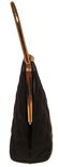 Chanel Vintage Black Quilted Silk Gold Handle Small - 3