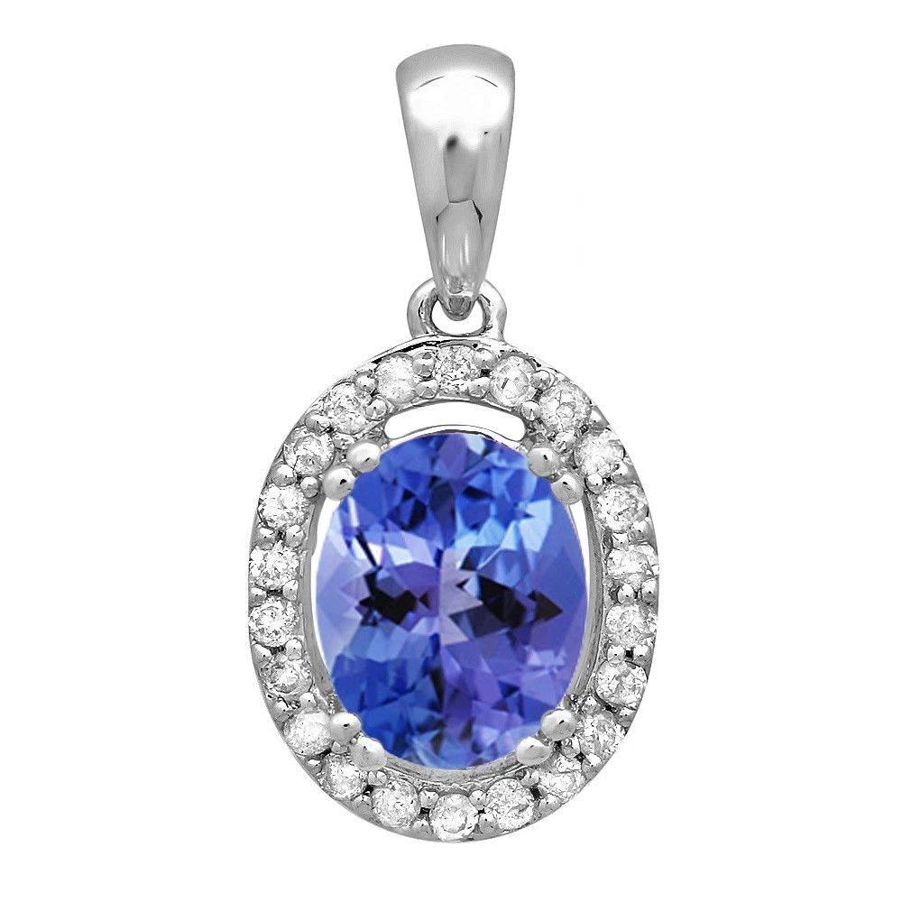 1.43ct Tanzanite 14 K White Gold Pendant: 1.43ct Tanzanite 14 K White Gold Pendant 14 K White Gold 2.1gm Tanzanite 1.43ct Diamond 0.16ct #P82579