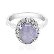 3.56CT NATURAL CEYLON STAR SAPPHIRE 18K W/G RING First Image