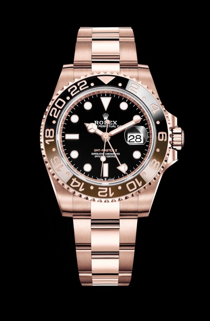 Rolex GMT Rootbeer RG Model# 126715: Rolex GMT Rootbeer RG Model: 126715 Bracelet : oyster Dial : BLACK #J732