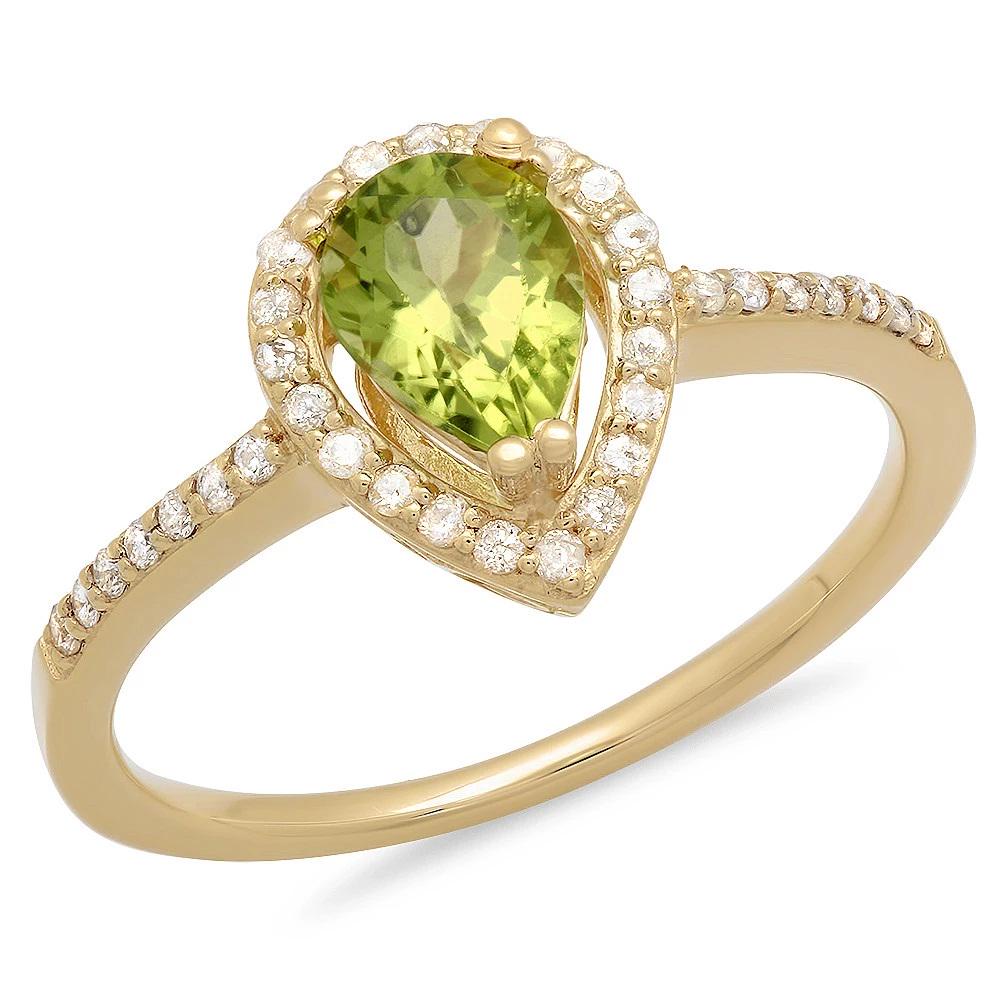0.76ct Peridot 14 K Yellow Gold Ring: 0.76ct Peridot 14 K Yellow Gold Ring 14 K Yellow Gold 2.3gm Peridot 0.76ct Diamond 0.19ct #P72949