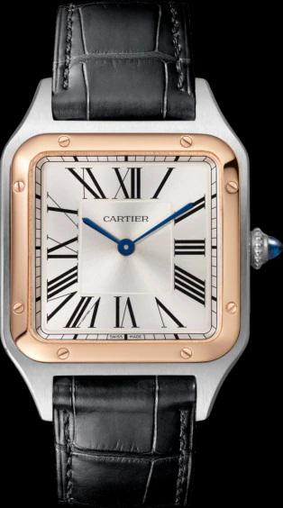 Cartier SS/RG Santos on Strap Model #W2SA0011: Cartier SS/RG Santos on Strap Model #W2SA0011 Bracelet : Brown Croc Dial : SILVER #J793