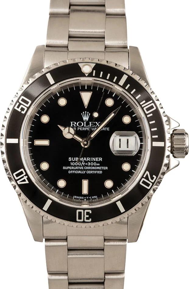 Pre-owned Rolex Submariner 16610: Pre-owned Rolex Submariner 16610 SKU #B-12576 Every watch comes with a Quality testing and authentic report Certificate issued by the industry's leading independent authority on watch authentication.