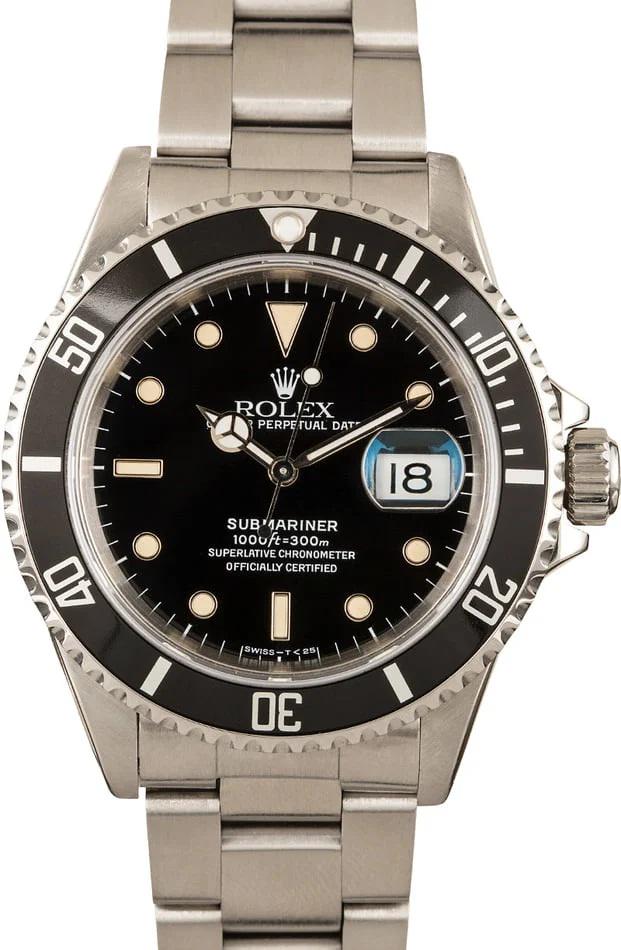 Pre-owned Rolex Submariner 16610: Pre-owned Rolex Submariner 16610 SKU #B-12525 Every watch comes with a Quality testing and authentic report Certificate issued by the industry's leading independent authority on watch authentication.