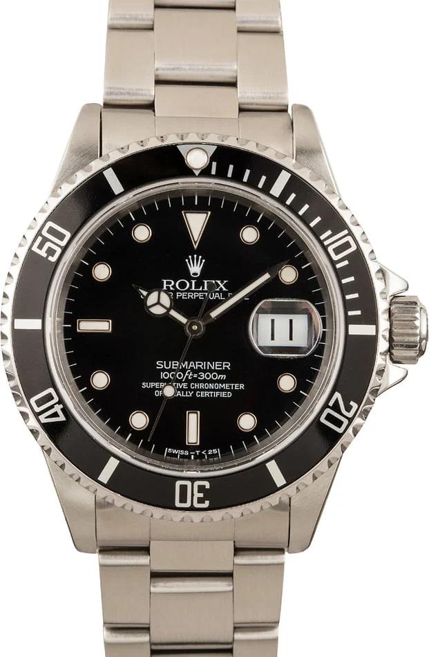 Pre-owned Rolex Submariner 16610: Pre-owned Rolex Submariner 16610 SKU #B-12555 Every watch comes with a Quality testing and authentic report Certificate issued by the industry's leading independent authority on watch authentication.