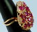 14K ROSE GOLD RING 11.12GRAM DIAMOND 0.81CT RUBY 7.10CT - 3