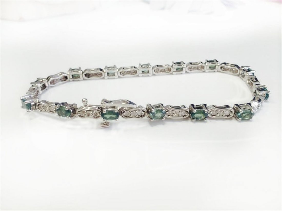 ALEXANDRITE 3.47CT, 14K W/G BRACELET 12.00GRAM /: ALEXANDRITE 3.47CT, 14K W/G BRACELET 12.00GRAM / DIAMOND 0.97CT