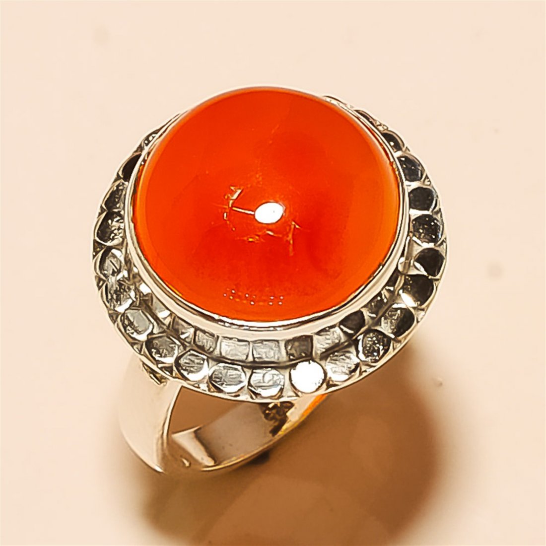 Carnelian RING Solid Sterling Silver: Carnelian RING Solid Sterling Silver Length:0.5inch Weight:7gram #R-141