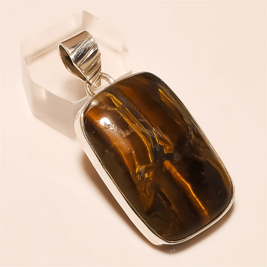 Tiger Eye Pendant Solid Sterling Silver: Tiger Eye Pendant Solid Sterling Silver Length:1.75 inch Weight:13 gram #P-267