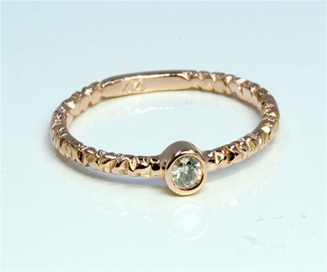 Diamond 0.06 ct Ring 14Kt Rose Gold 1.58 gr: Diamond 0.06 ct Ring 14Kt Rose Gold 1.58 gr GVK2/13/15(11)