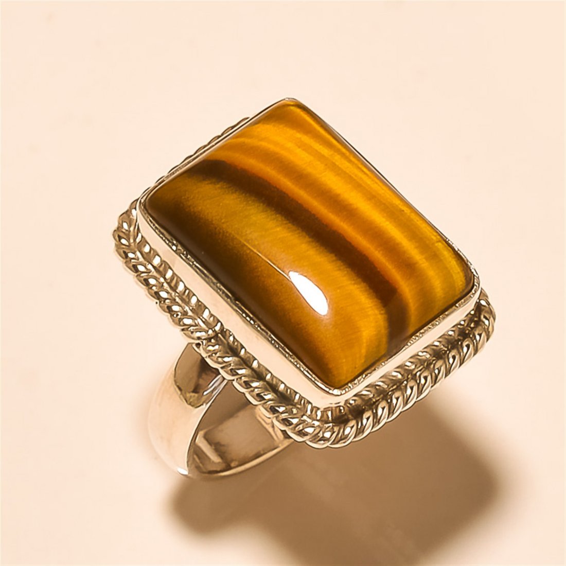 Tiger Eye RING Solid Sterling Silver: Tiger Eye RING Solid Sterling Silver Length:0.75inch Weight:7gram #R-186