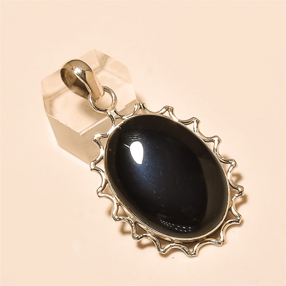 Black Spinel Pendant Solid Sterling Silver: Black Spinel Pendant Solid Sterling Silver Length:2 inch Weight:11 gram #P-131