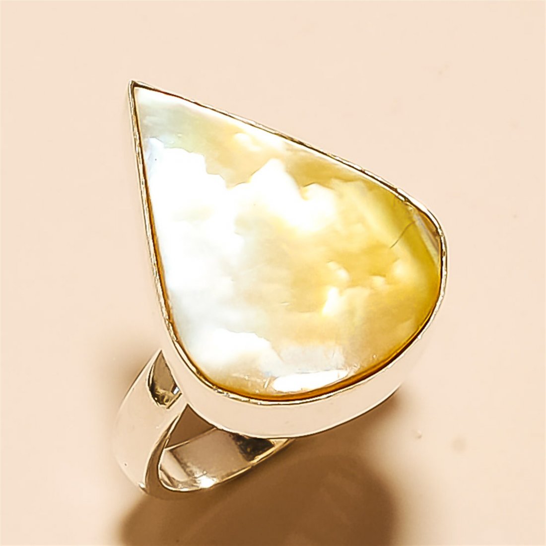Mother Of Pearl RING Solid Sterling Silver (1 of 1)