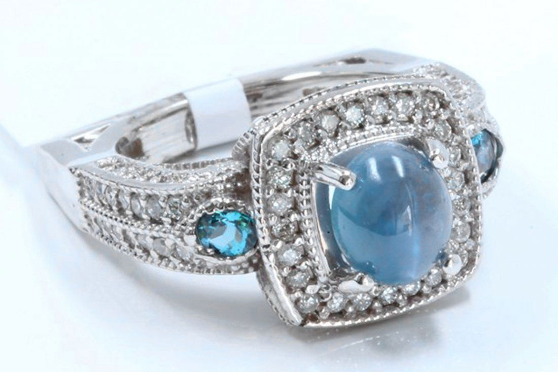 18K WHITE GOLD ALEXANDRITE CATS EYE RING: 18K WHITE GOLD ALEXANDRITE CATS EYE RING:12.42 GRAMS/DIAMOND:1CT/ALEXANDRITE:0.10CT/CATS EYE:2.66CT/#GVR1010