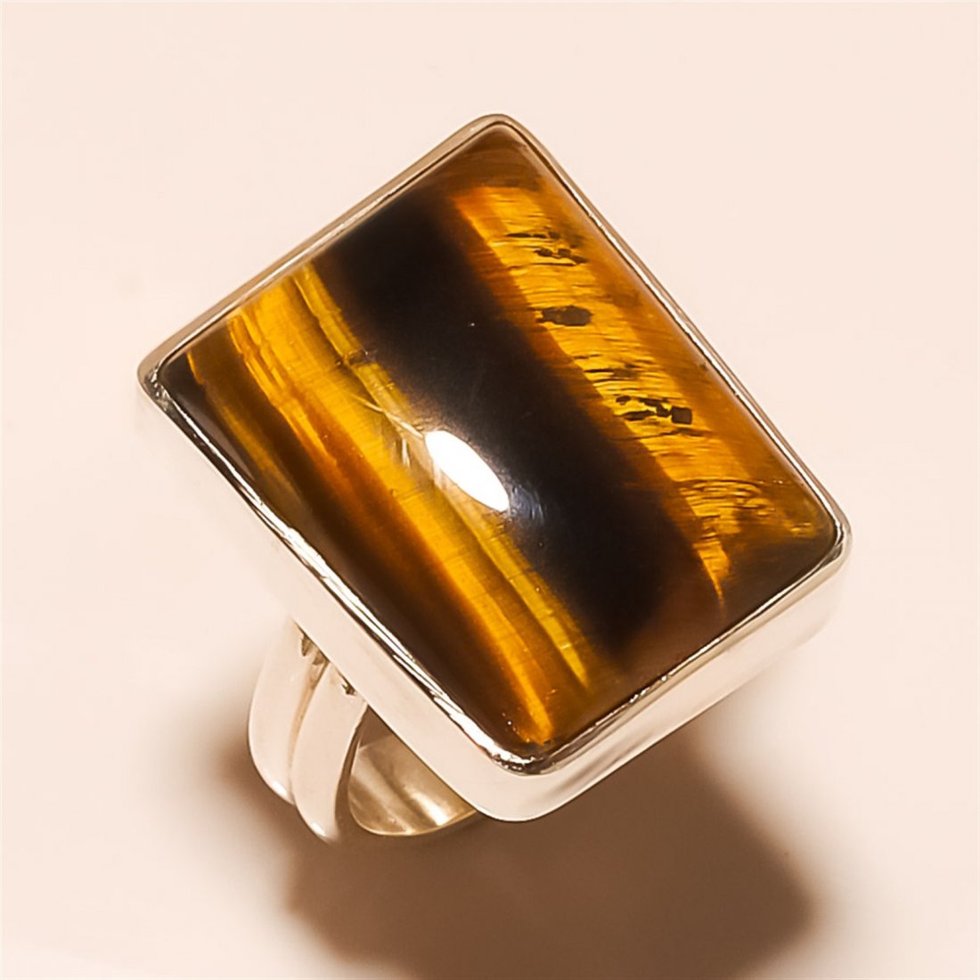 Tiger Eye RING Solid Sterling Silver: Tiger Eye RING Solid Sterling Silver Length:0.9inch Weight:8gram #R-300