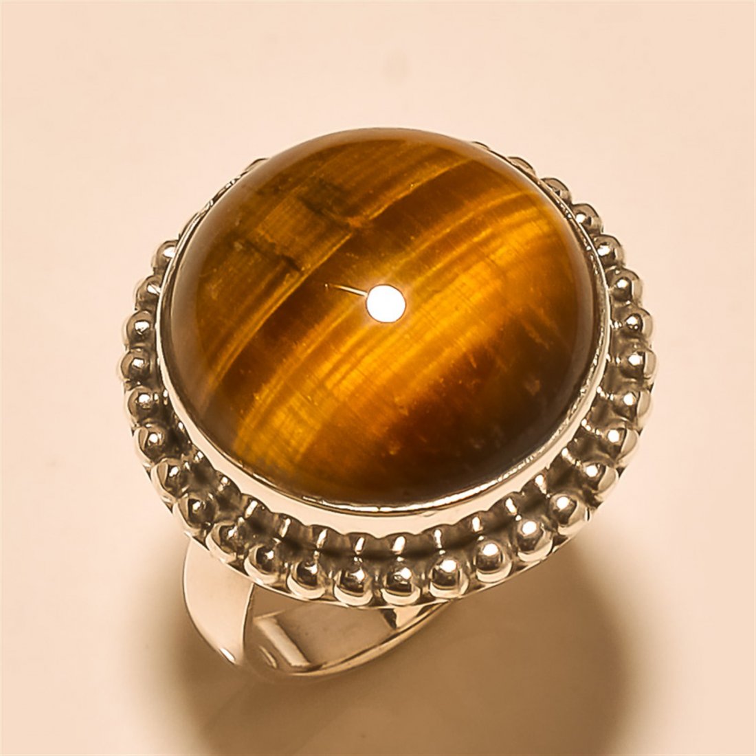 Tiger Eye RING Solid Sterling Silver: Tiger Eye RING Solid Sterling Silver Length:0.75inch Weight:9gram #R-177