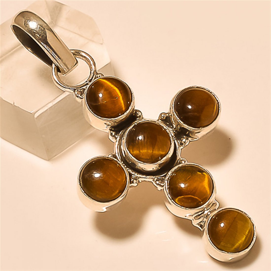 Tiger Eye Pendant Solid Sterling Silver: Tiger Eye Pendant Solid Sterling Silver Length:2 inch Weight:7 gram #P-191