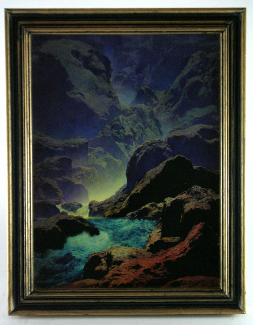 Maxfield Parrish "Moonlight": Original antique lithograph titled "Moonlight" 1932 10 x 12 inches This particular image by Parrish is quite rare