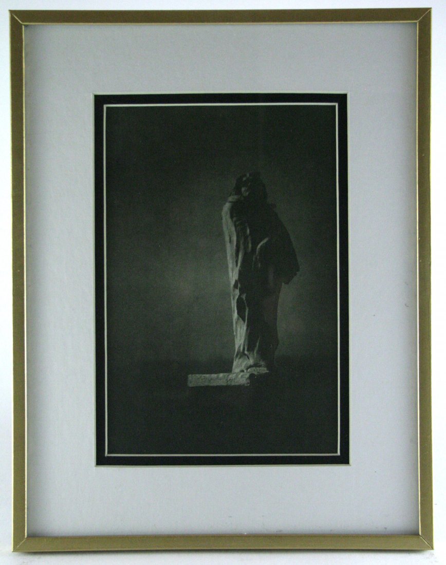 Edward Steichen, Open Sky 11PM: Vintage photogravure, after the original, printed Mid-20C.Image size 7 1/2 x 5 inches, Overall size is 9 x 11 inches, Professionally custom matted and framed in a gold gallery frame.