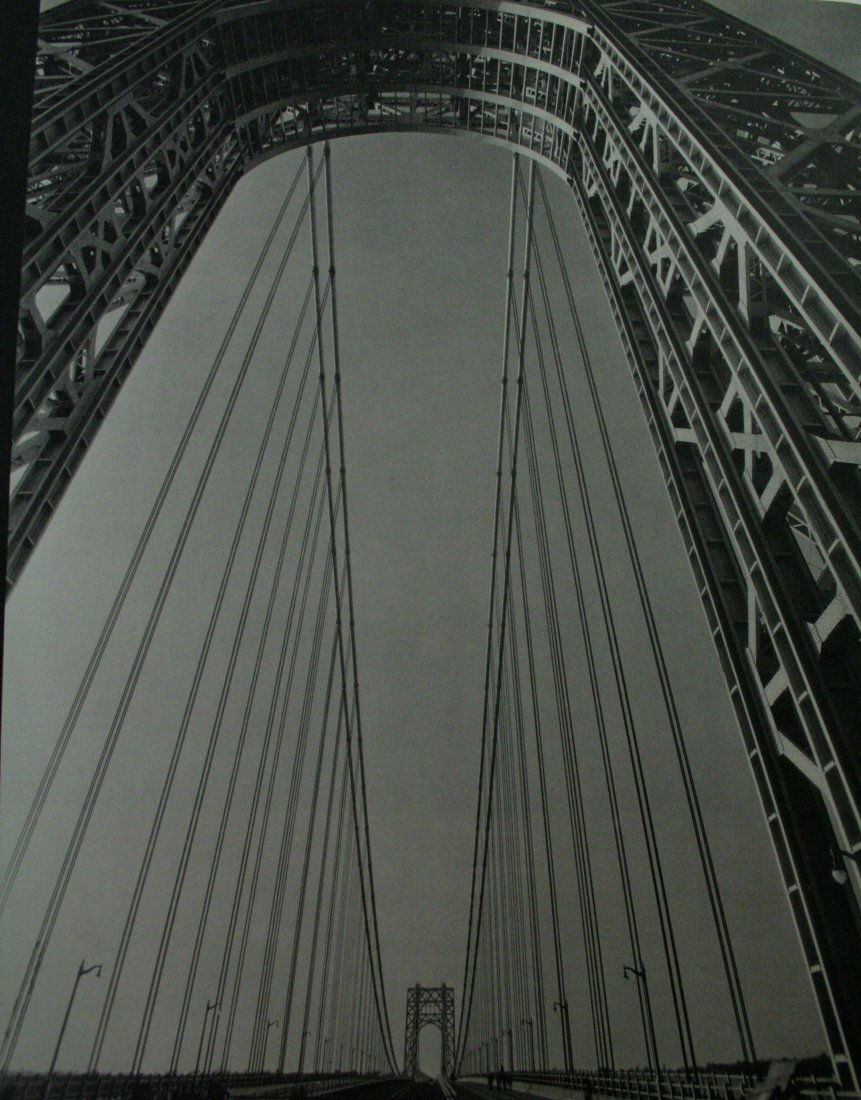 Edward Steichen, "Washington Bridge": Vintage photogravure,after the original,"George Washington Bridge" printed Mid-20C. Image size 8 1/2 x 11 inches Overall size is 12 x 14 inches Professionally custom matted and framed in a gold galler