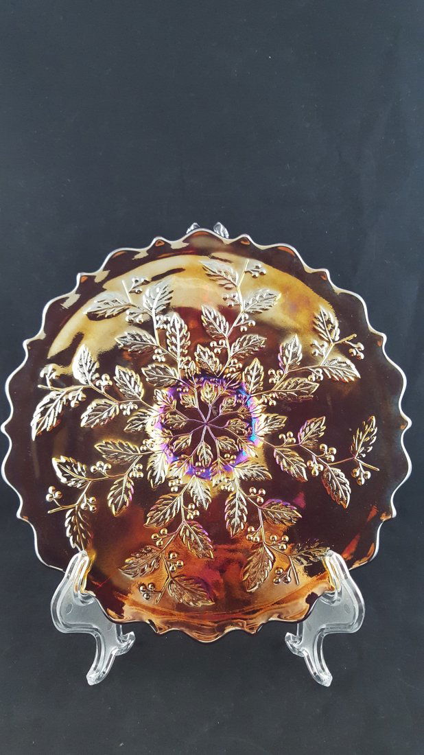 Fenton Holly and Berry Glass Plate Frank Birthday (1 of 3)