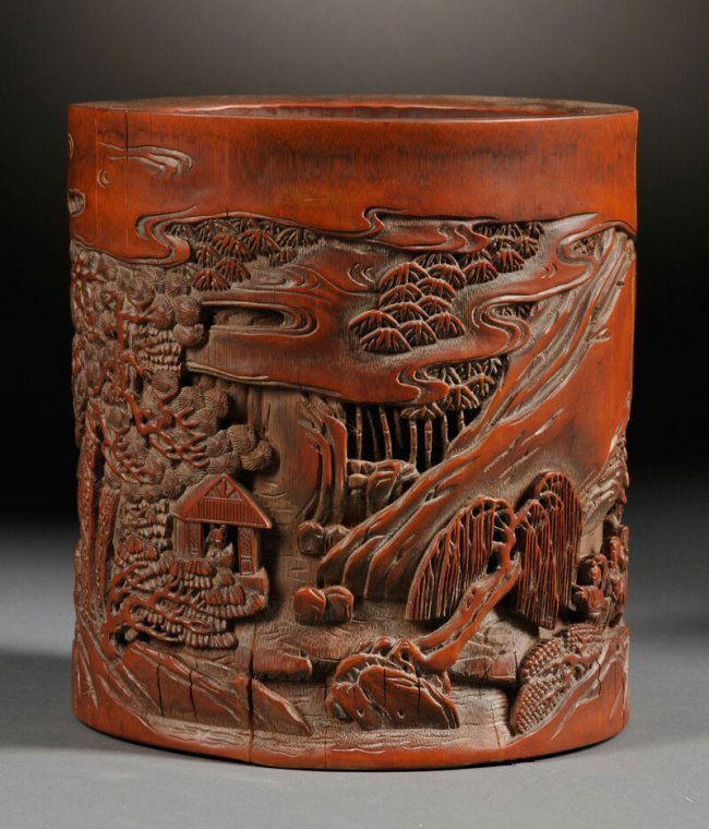 Chinese Bamboo Brush Pot, China, late 18th century, (1 of 5)