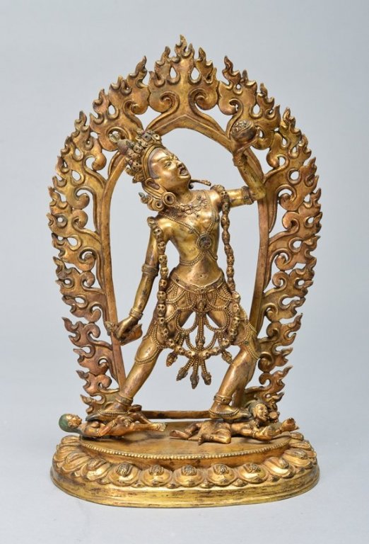 A Gilt-bronze figure of naro dakini (1 of 7)