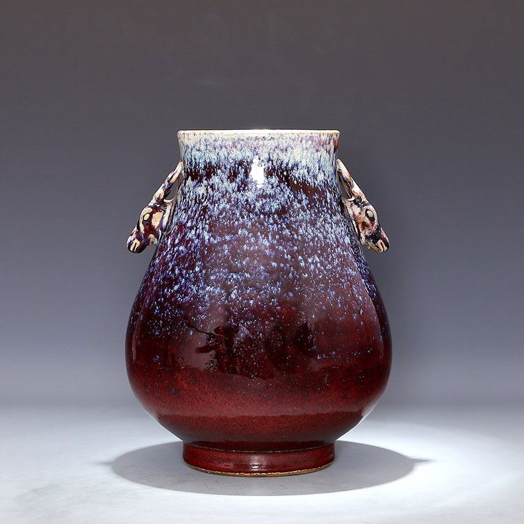Chinese Oxblood Jun Glazed Vase (1 of 7)